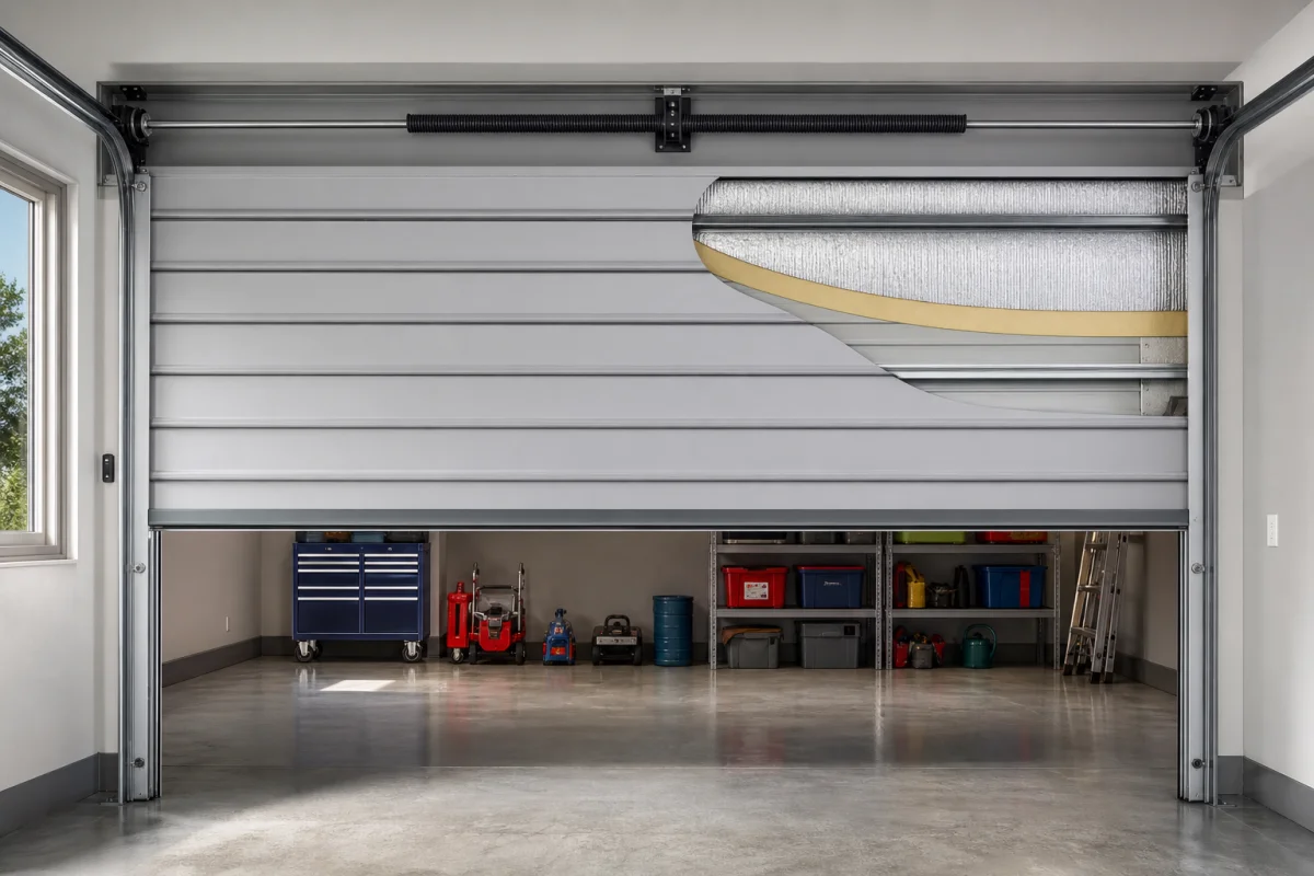 isoler porte de garage enroulable