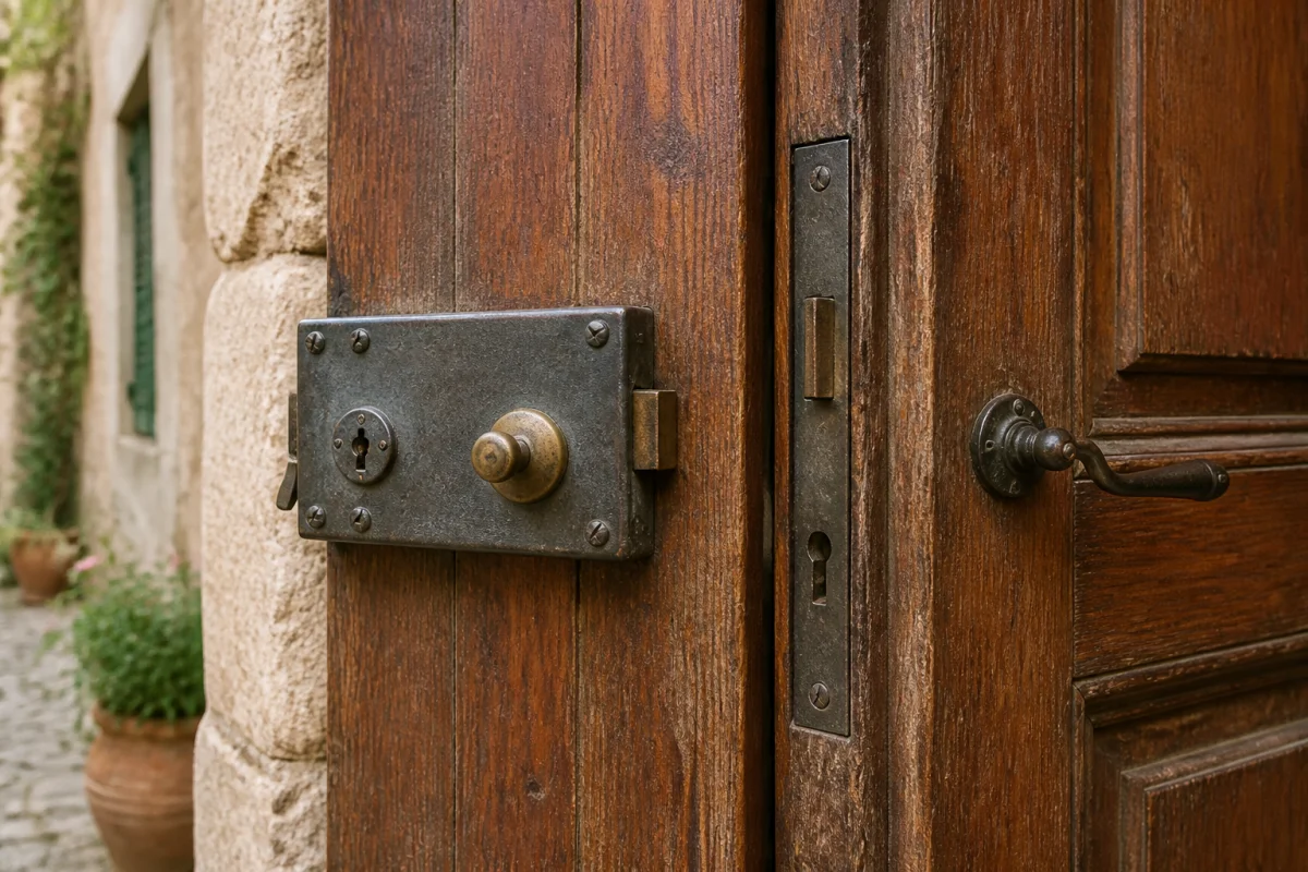 serrure porte d'entrée ancienne